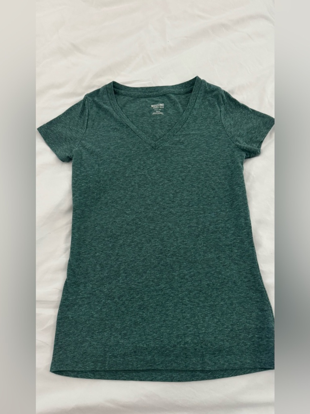 Mossimo Supply Co. Heathered Forest Green Short-Sleeve V-Neck Tee
